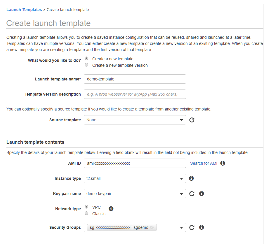 Creating a Launch Template