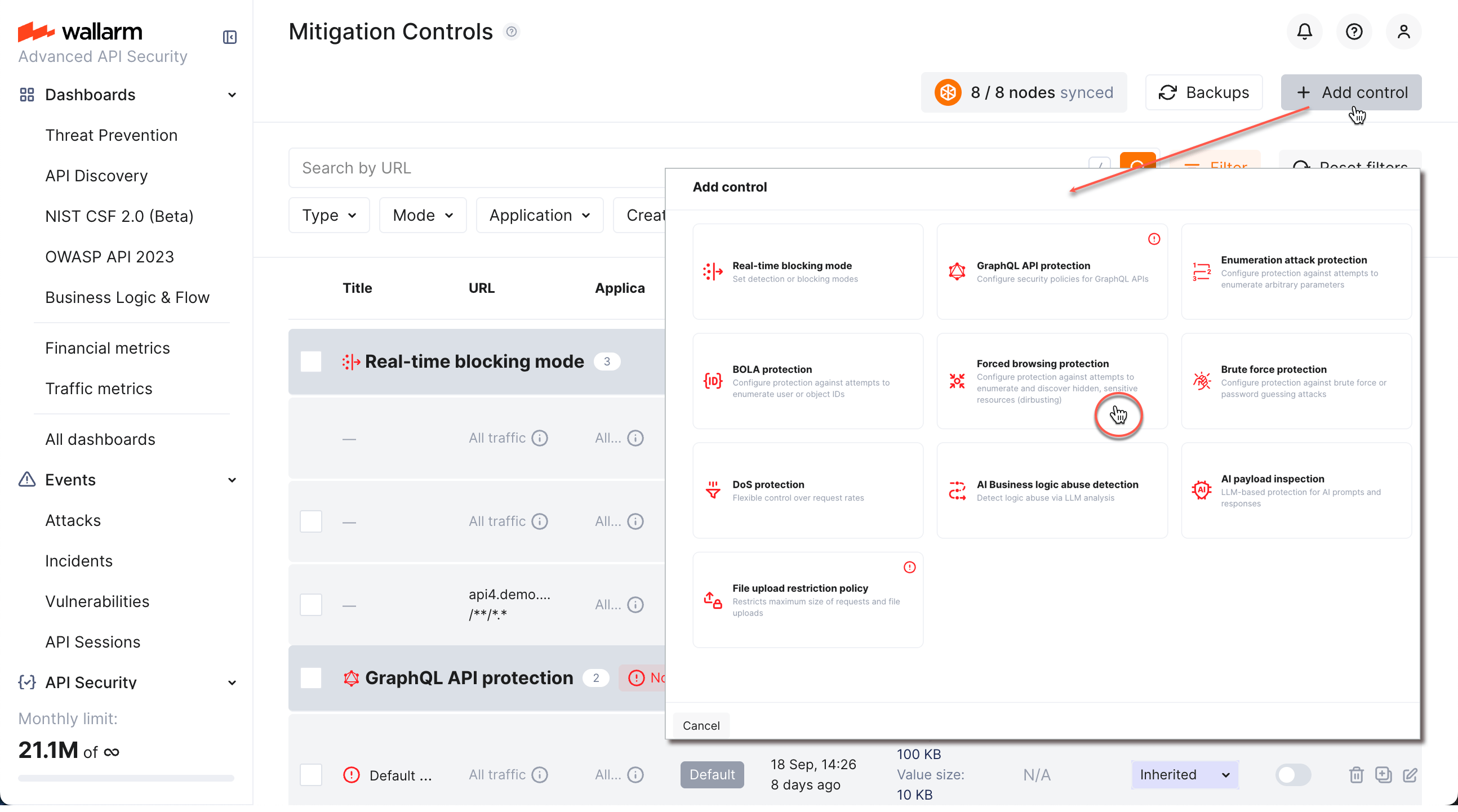 Creating mitigation control