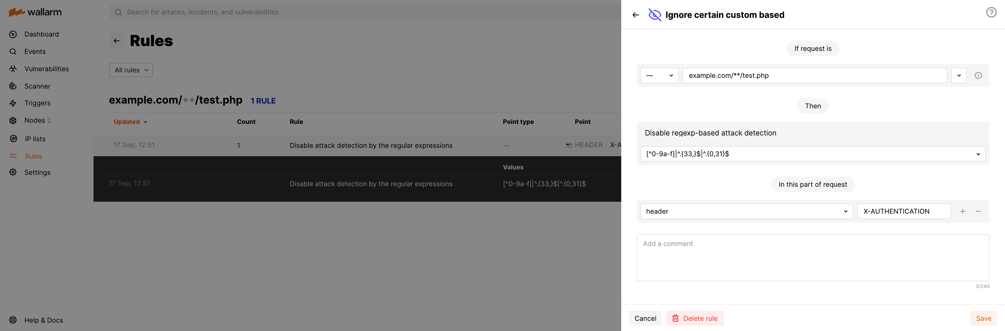 Regex rule second example